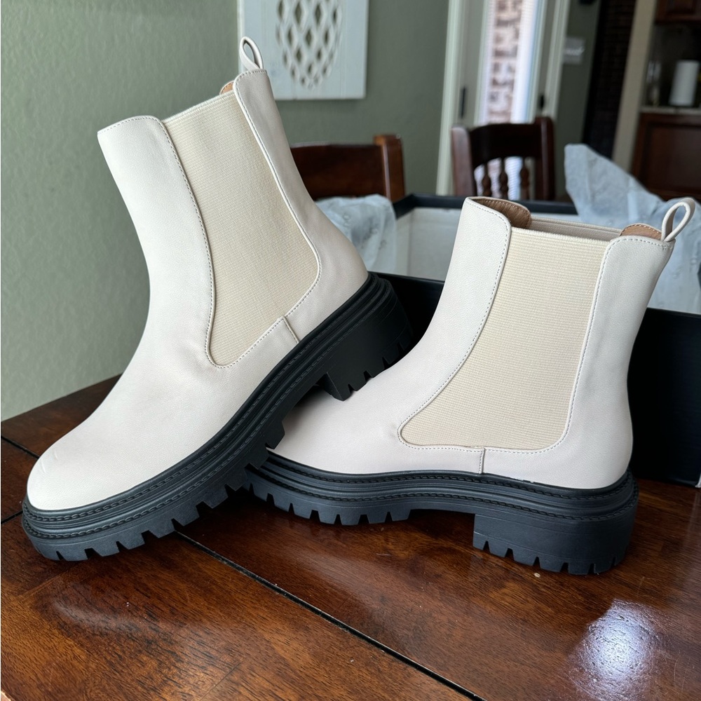 Ccocci brand sand and black lug boots. Size 5.5. Never worn.